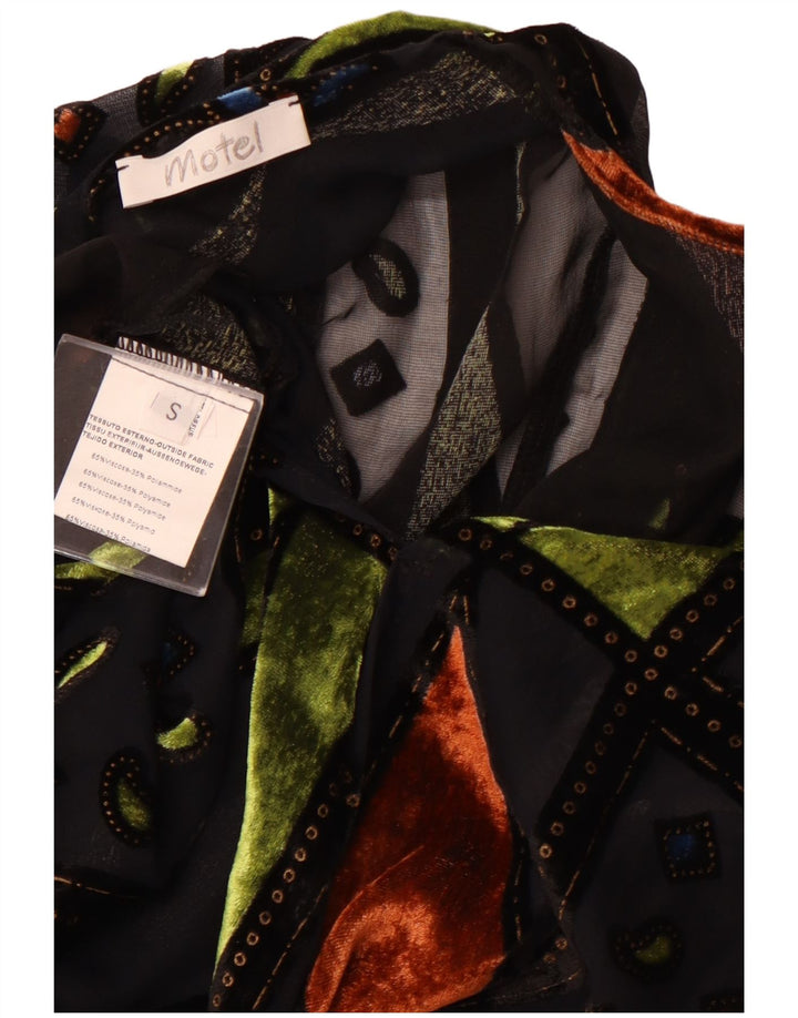 MOTEL Damen Übergroßes durchsichtiges Bolero-Oberteil UK 10 Kleines schwarzes Patchwork