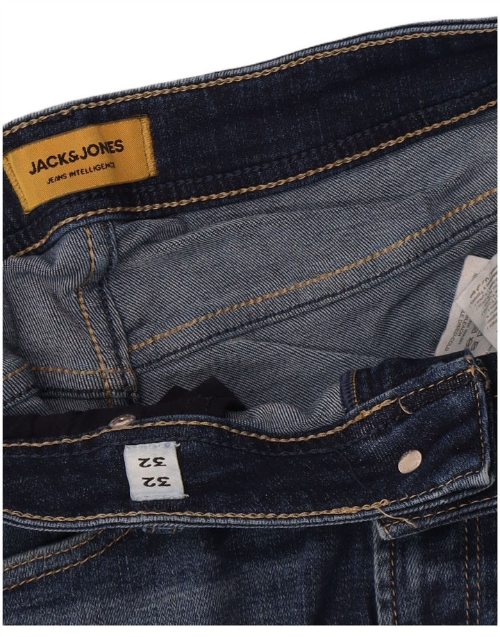 Jack & Jones Herren Straight Jeans W32 L32 Blaue Baumwolle