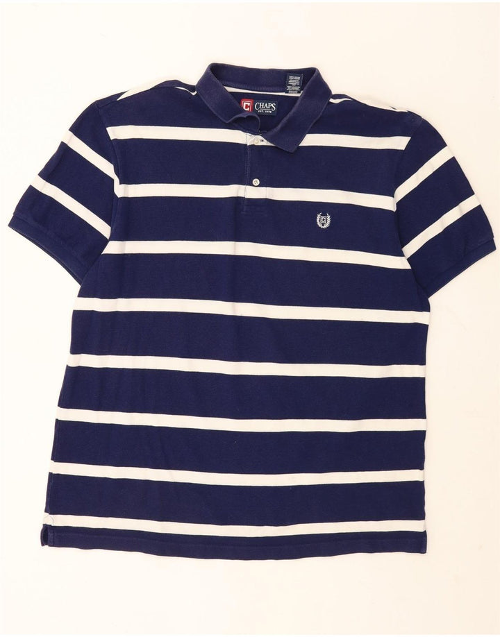 Chaps Herren-Poloshirt XL, marineblau, gestreift, Baumwolle
