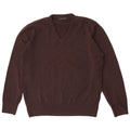 Zara Herren-Pullover mit V-Ausschnitt, XL, braune Wolle