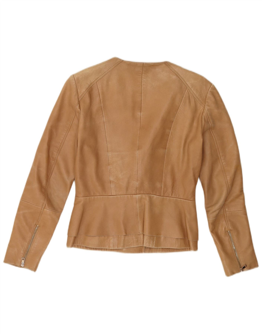 Mango Damen Lederjacke UK 10 Kleines braunes Leder