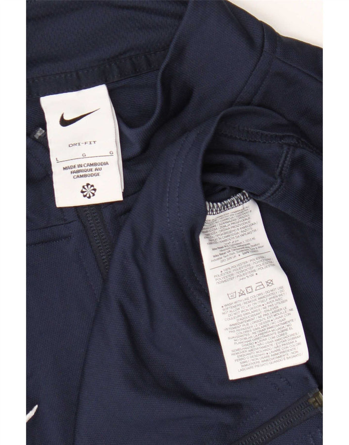Nike Herren-Dri-Fit-Trainingsanzug-Oberteil, große Jacke aus marineblauem Polyester