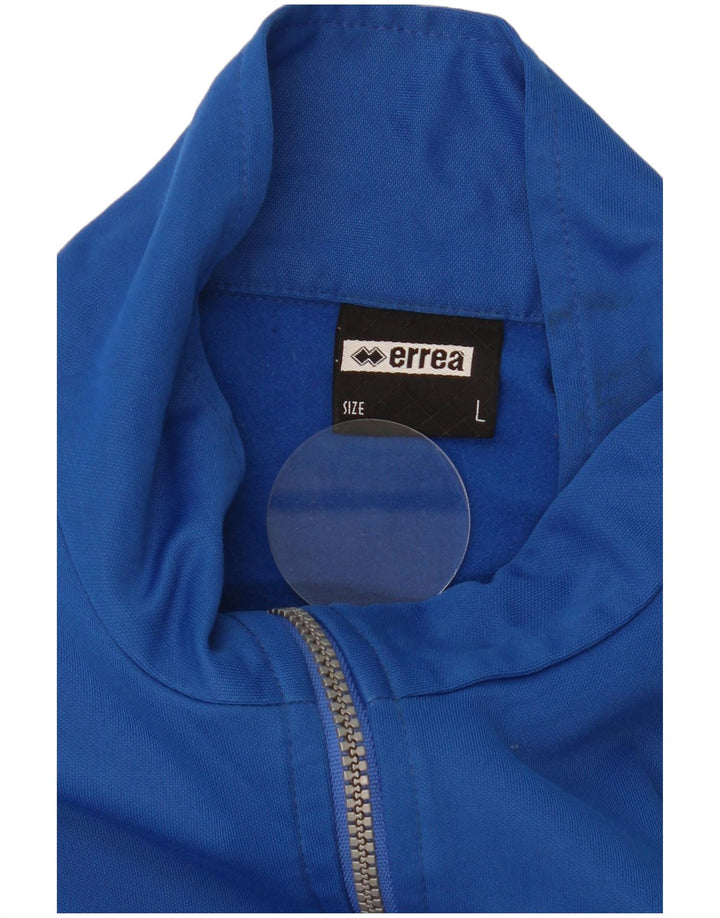 Errea Herren-Pullover-Trainingsanzugoberteil mit Reißverschluss am Hals, Größe L, Blau