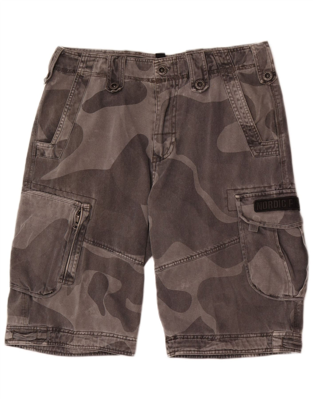 Vintage Herren Cargo Shorts Groß W34 Grau Camouflage