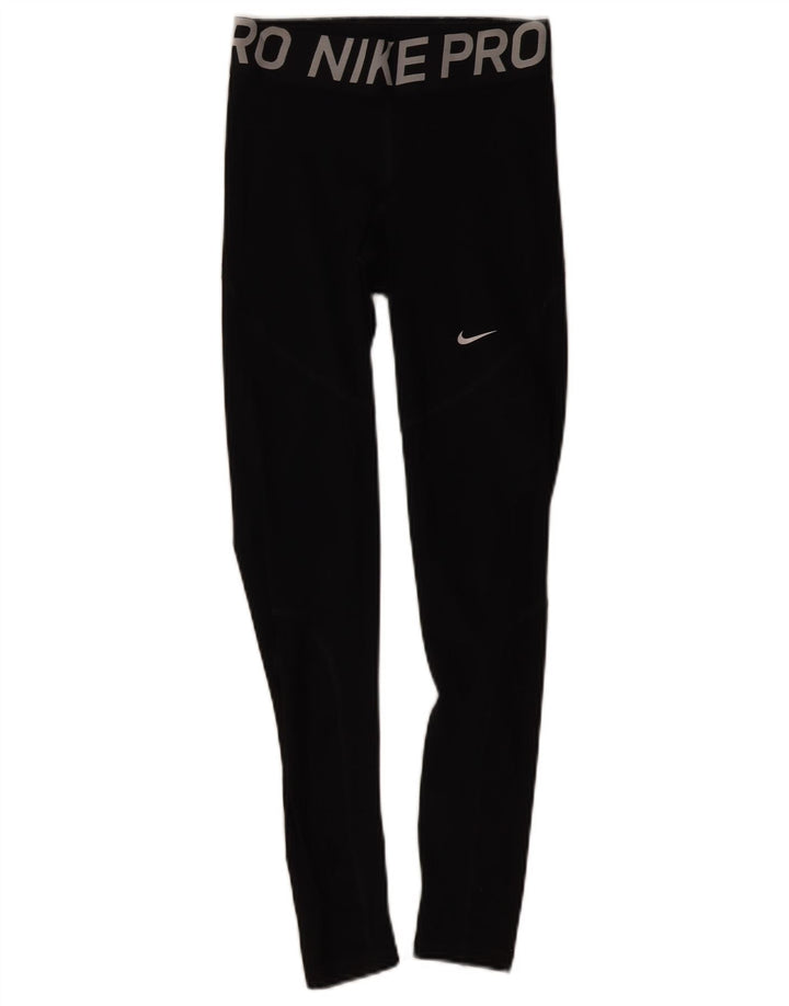 Nike Damen Dri Fit Graphic Leggings UK 8 Small Schwarz