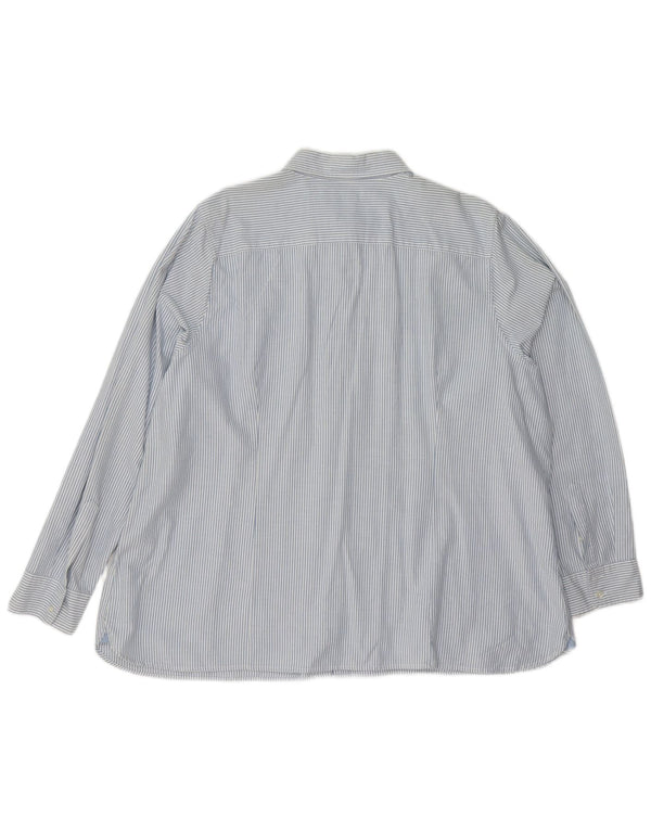 Lands End Damenhemd UK 26 5XL Blaue Nadelstreifen-Baumwolle