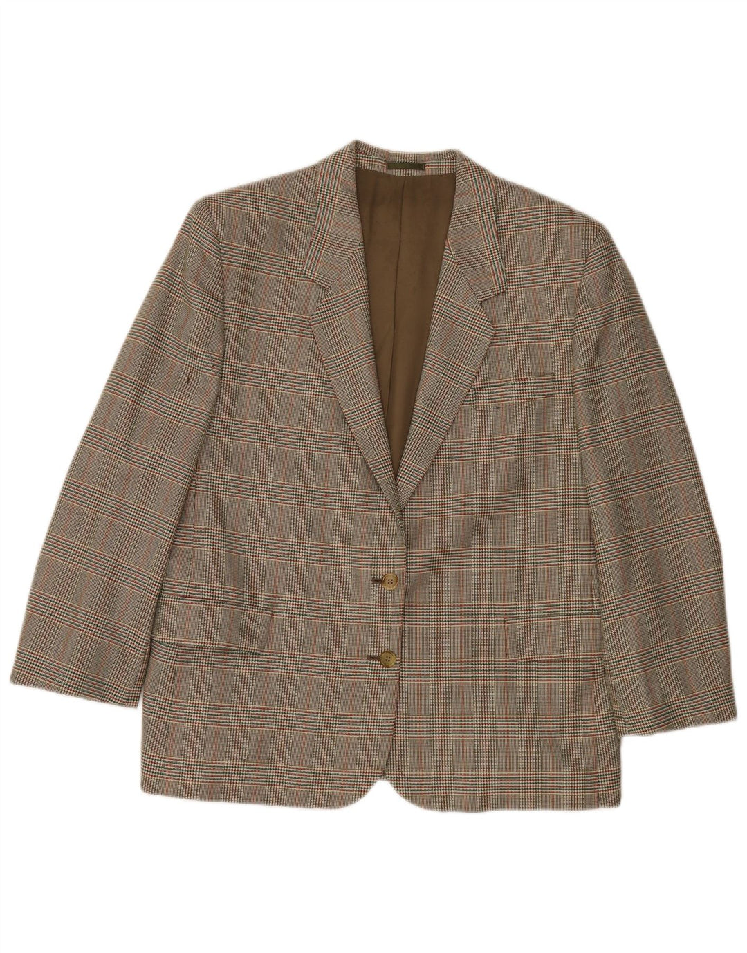 Burberrys Damen-Blazerjacke mit 2 Knöpfen, UK 14, große grüne Wolle mit Hahnentrittmuster
