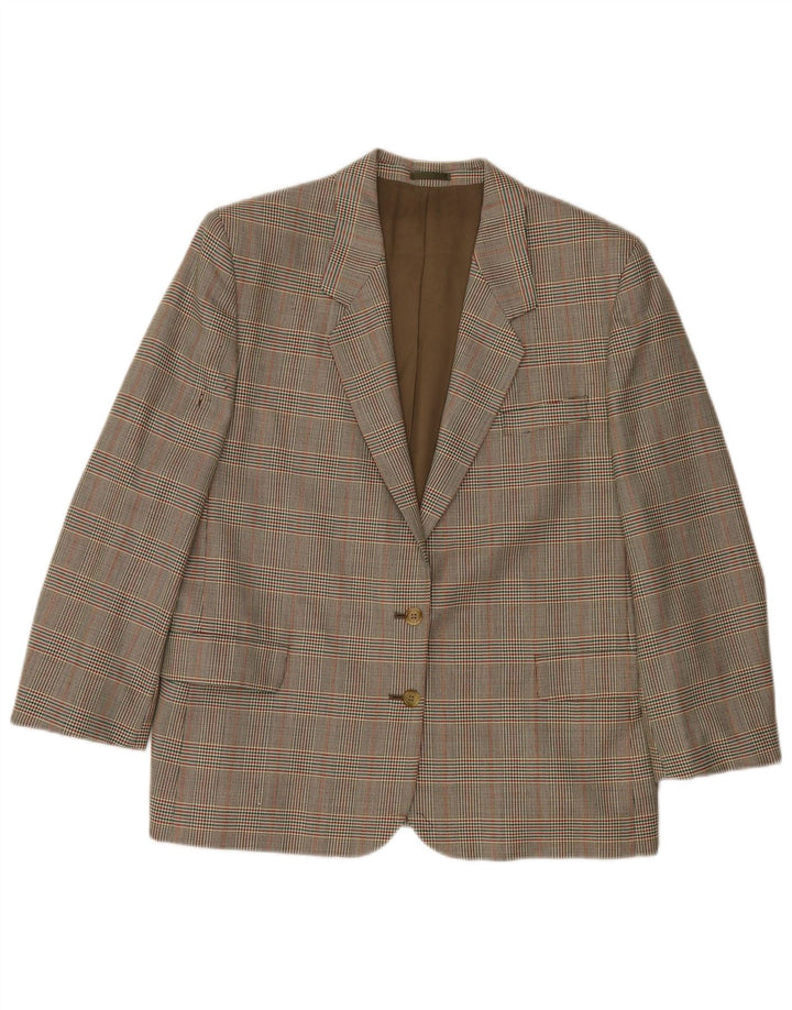 Burberrys Damen-Blazerjacke mit 2 Knöpfen, UK 14, große grüne Wolle mit Hahnentrittmuster