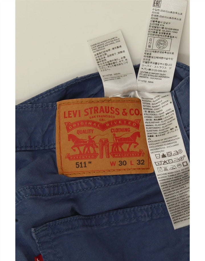 Levi's Herren 511 Slim Freizeithose W30 L32 Blaue Baumwolle