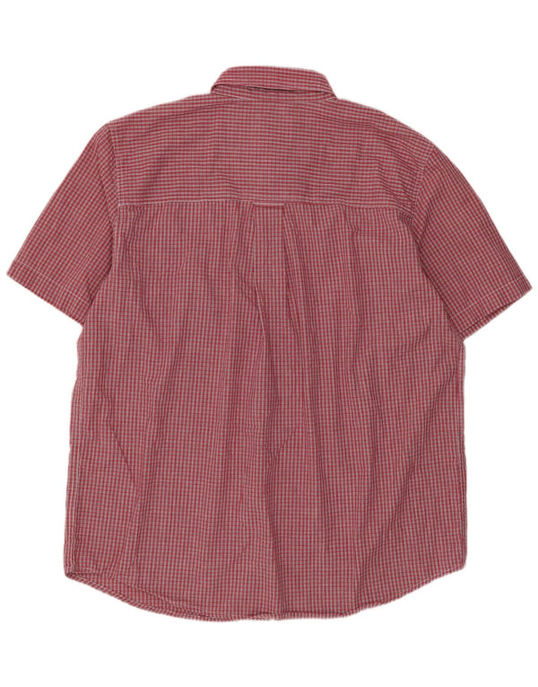 Chaps Herren-Kurzarmhemd, großes rotes Gingham-Baumwolle