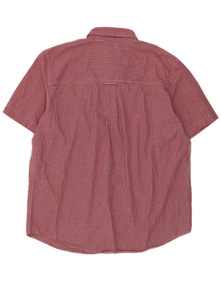 Chaps Herren-Kurzarmhemd, großes rotes Gingham-Baumwolle