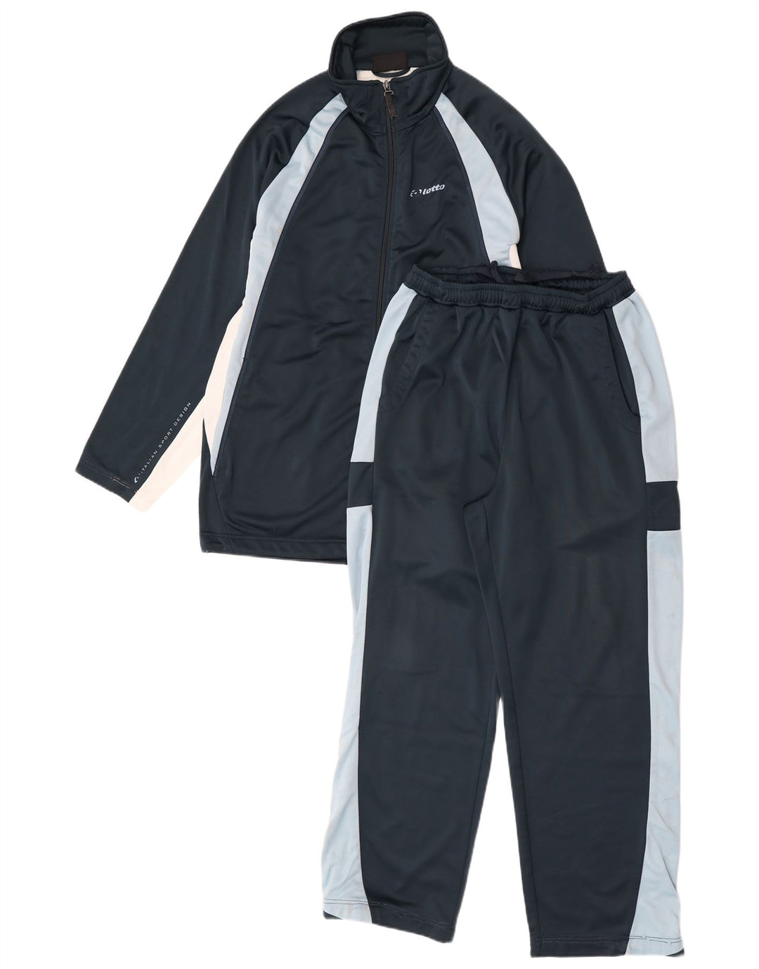 Lotto Herren-Trainingsanzug, groß, marineblau, Farbblock-Polyester