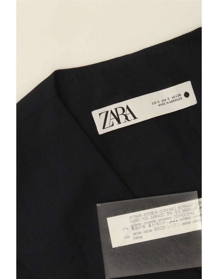 Zara Damen Weste UK 10 Small Marineblau Polyester