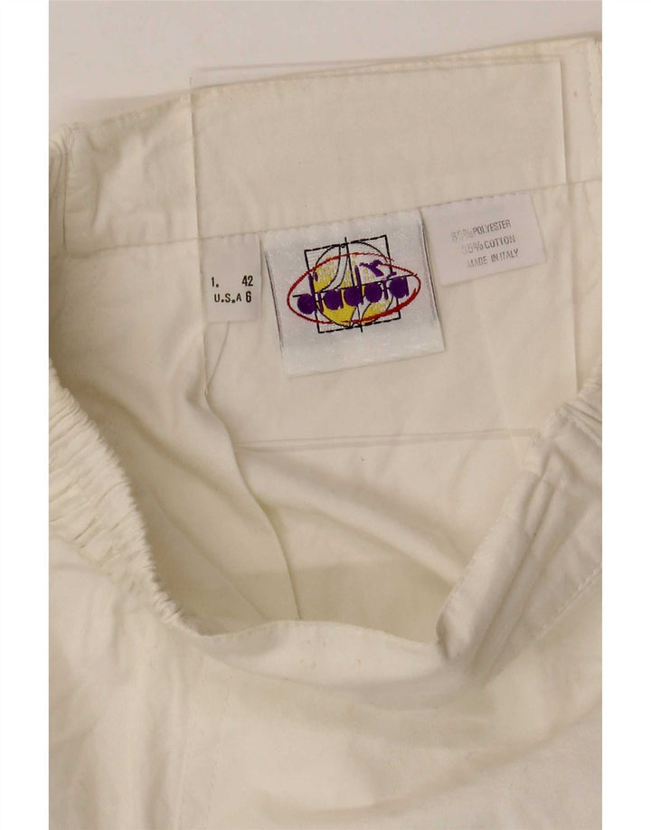 Diadora Damen-Tennisrock mit Grafik, IT 42, Mittelweiß, Polyester