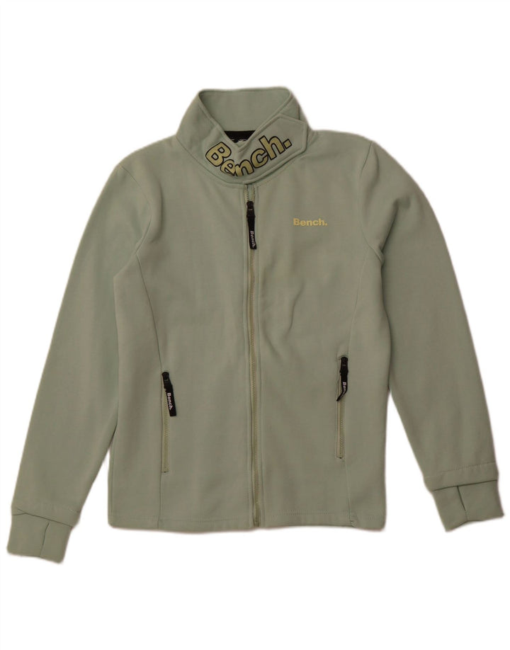 BENCH Grafik-Trainingsanzugoberteil für Damen, UK 12, mittelgrüne Baumwolle