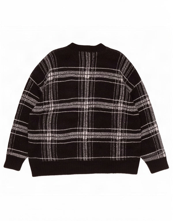 Marks & Spencer Damen-Pullover mit Rundhalsausschnitt, Gr. 18, XL, Schwarz kariert