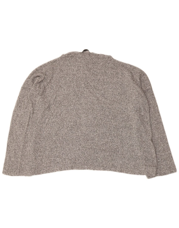 Zara Damen Top Langarm UK 14 Mittelgrau meliert
