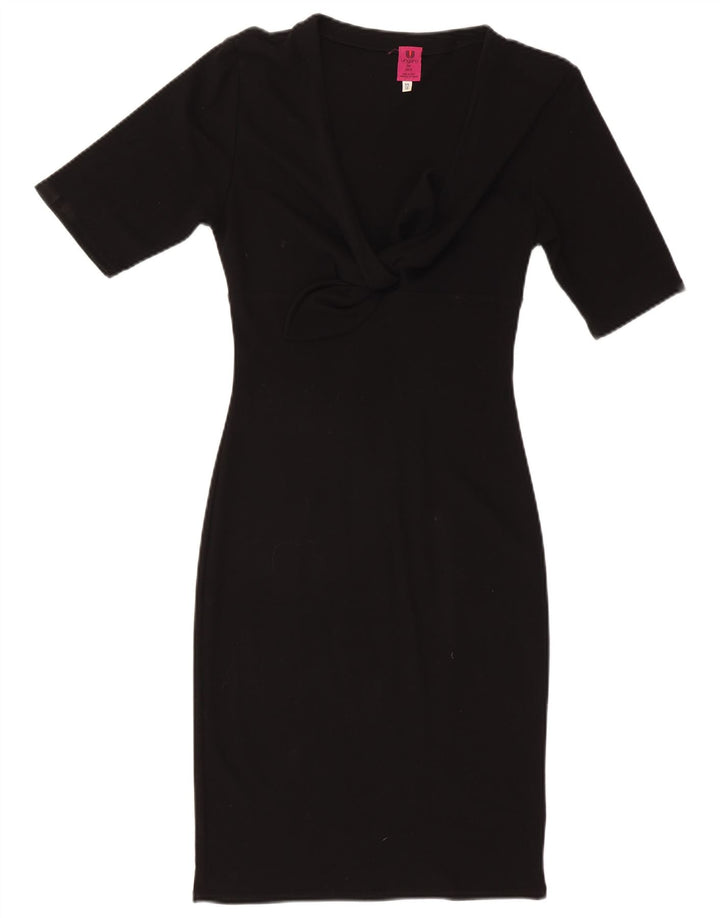 Ungaro Damen Figurbetontes Kleid UK 10 Small Schwarz