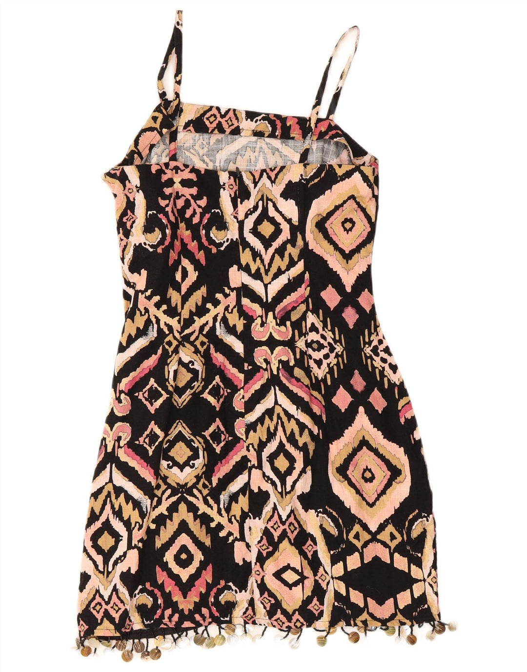 Zara Damen-Sommerkleid, Größe M, Mehrfarbig, Ikat-Baumwolle