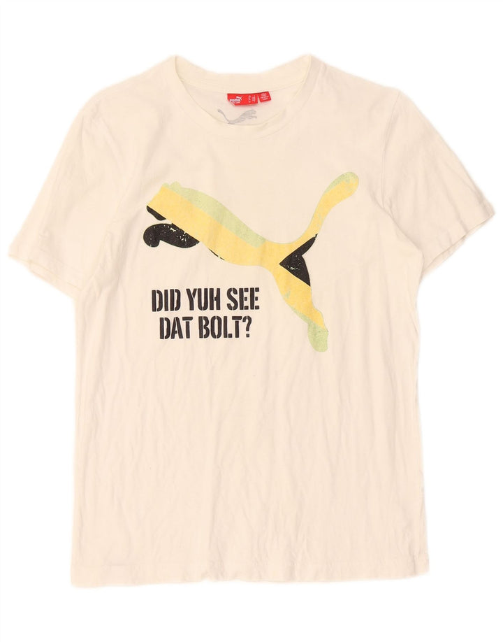 Puma Herren T-Shirt mit Grafik, Größe S, Weiß
