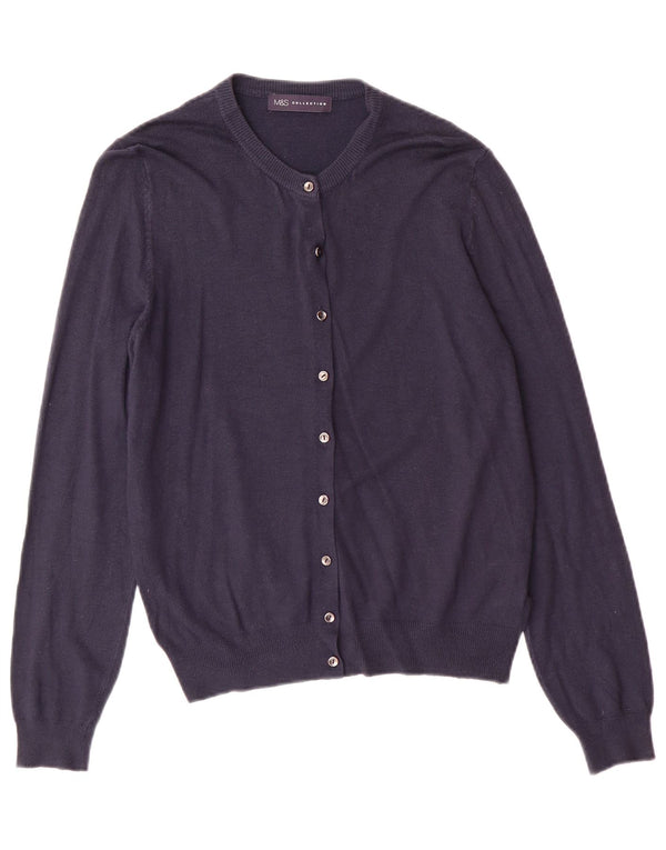 Marks & Spencer Damen-Cardigan-Pullover UK 14 Medium Navy Blue Classic