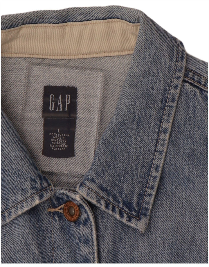 GAP Damen Crop Jeansjacke UK 16 Große blaue Baumwolle