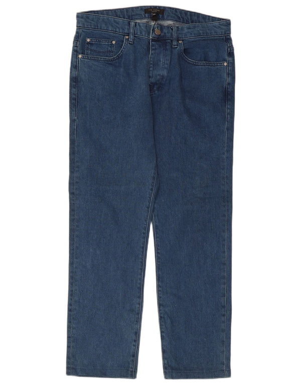 Ted Baker Herren Straight Jeans W32 L27 Blaues Lyocell