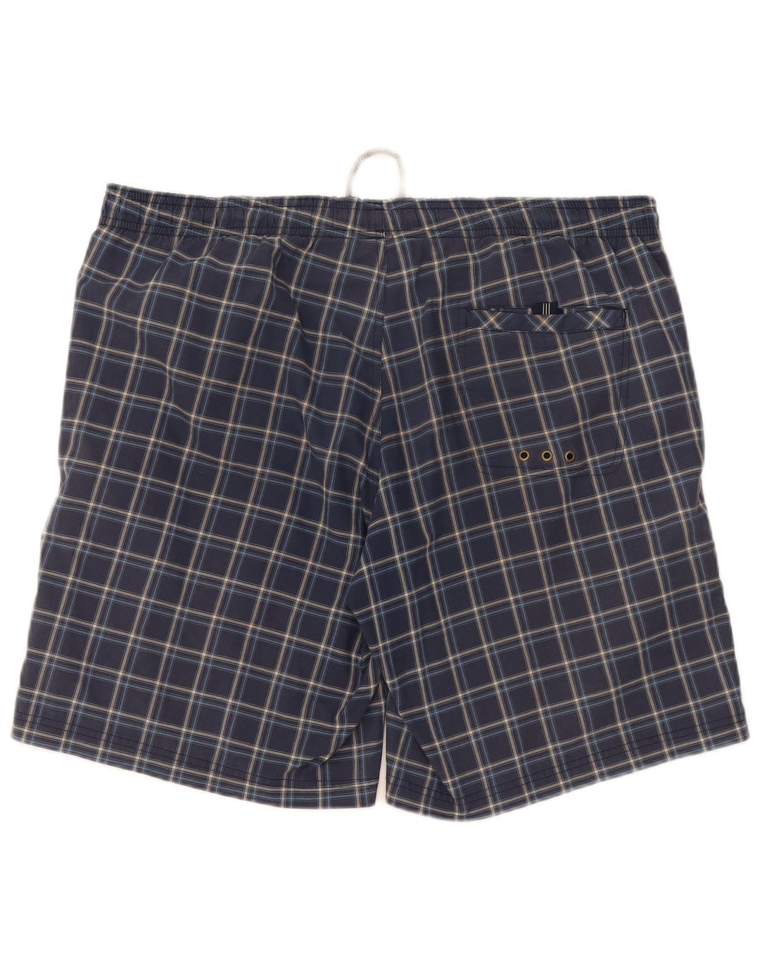 Adidas Herren-Badeshorts, groß, marineblau, kariert, Baumwolle