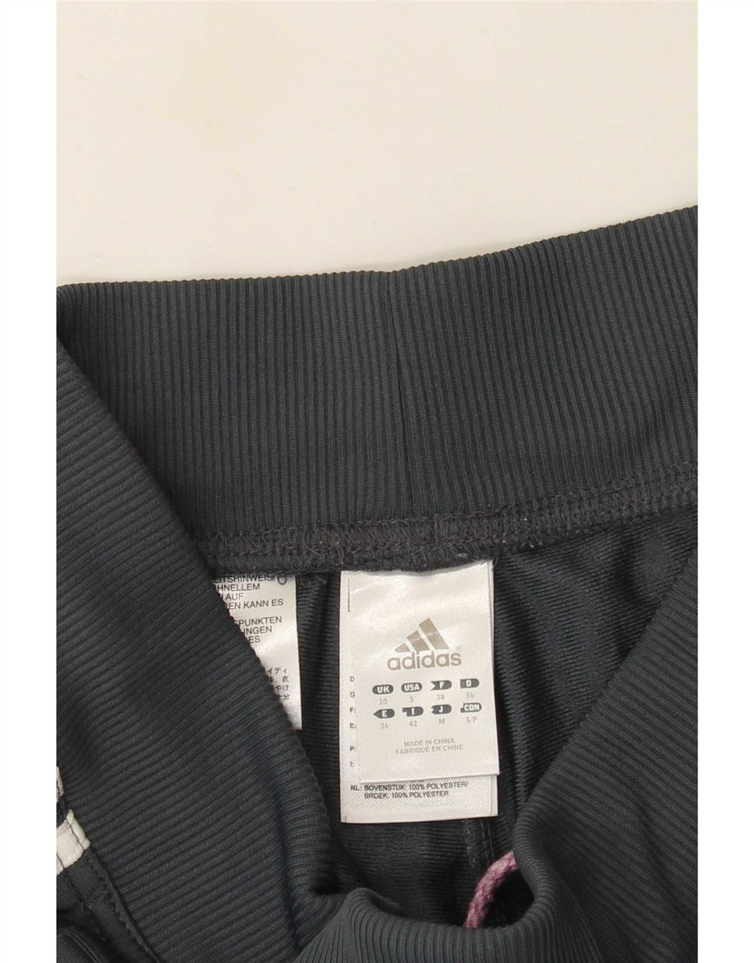 Adidas Damen Trainingshose UK 10 Small Grau Polyester