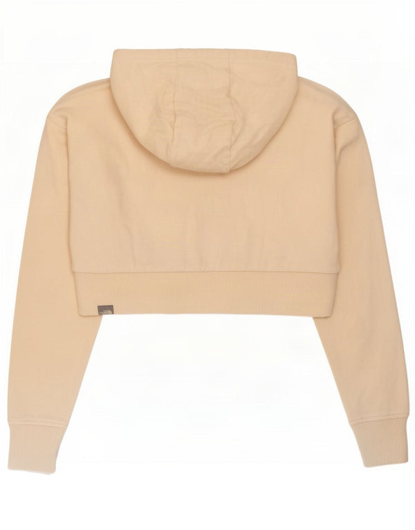 The North Face Womens Crop Oversized Hoodie Pullover UK 6 XS Beige Baumwolle