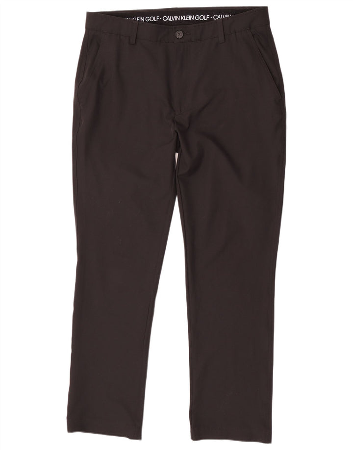 Calvin Klein Herren Straight Chino Hose W34 L31 Schwarz Polyester
