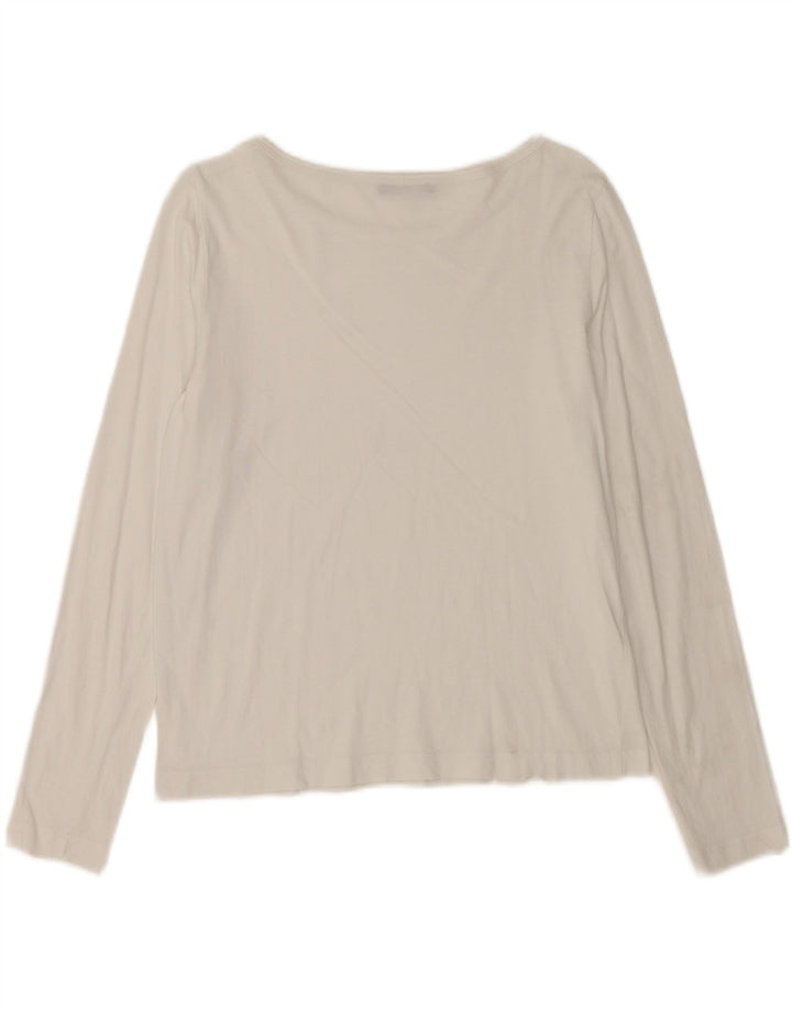 Zara Damen Top Langarm UK 14 Mittelweiß