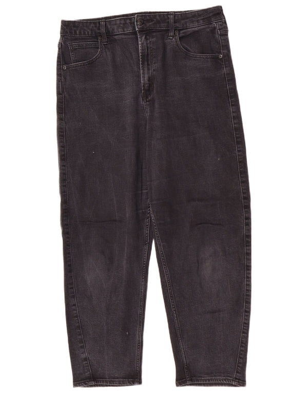Gap Damen High Waist Tapered Jeans US 14 XL W32 L26 Graue Baumwolle