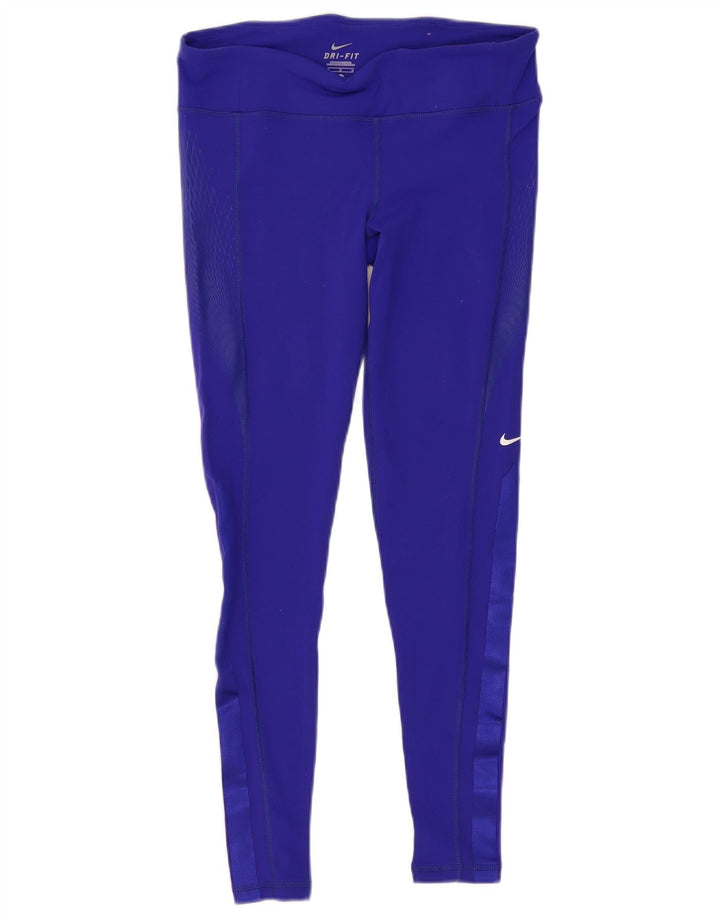 NIKE Damen Dri Fit Leggings UK 14 Medium Lila Nylon