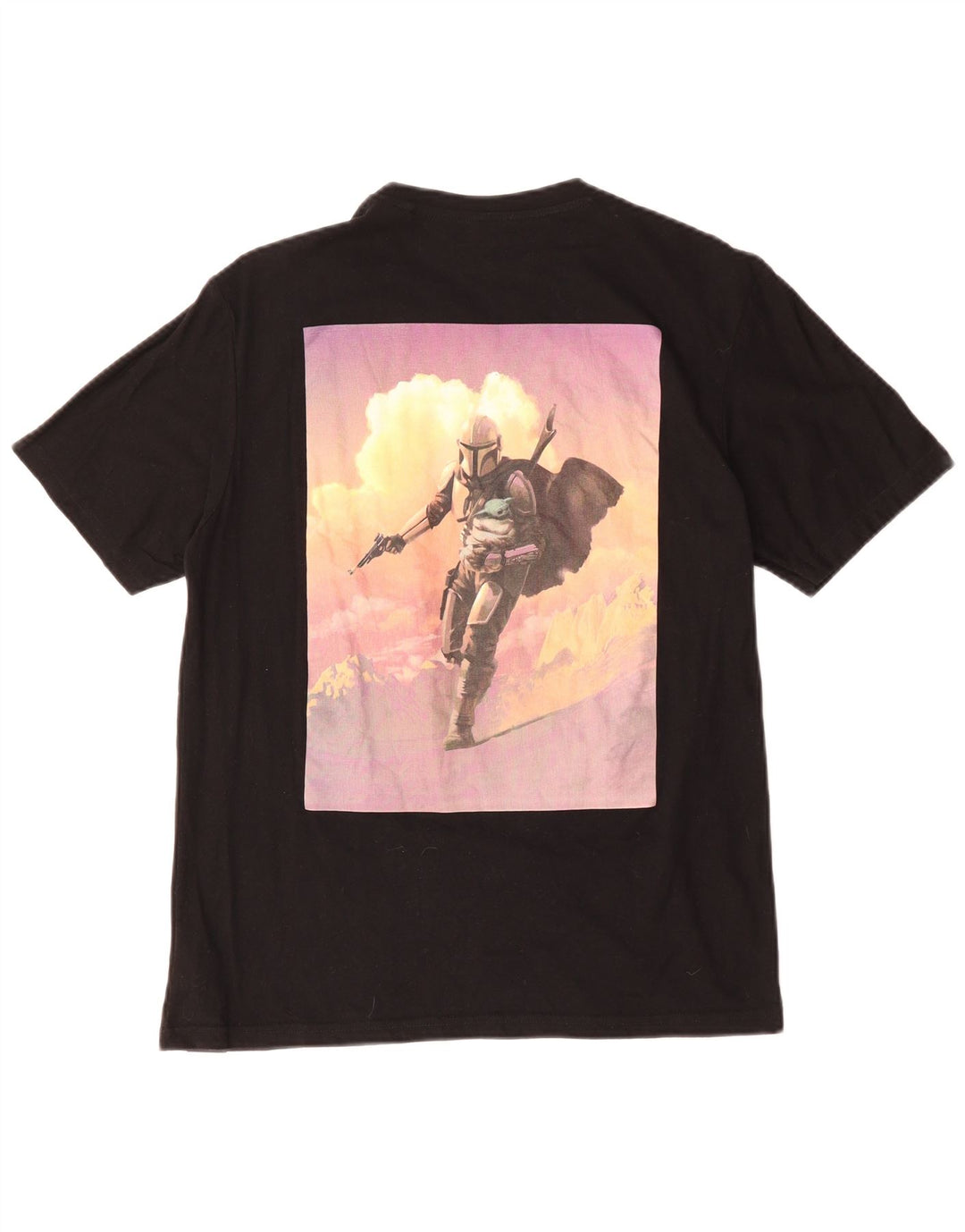 Pull & Bear Herren-T-Shirt mit Grafik, mittelschwarze Baumwolle