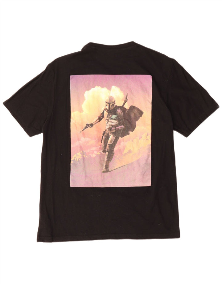 Pull & Bear Herren-T-Shirt mit Grafik, mittelschwarze Baumwolle