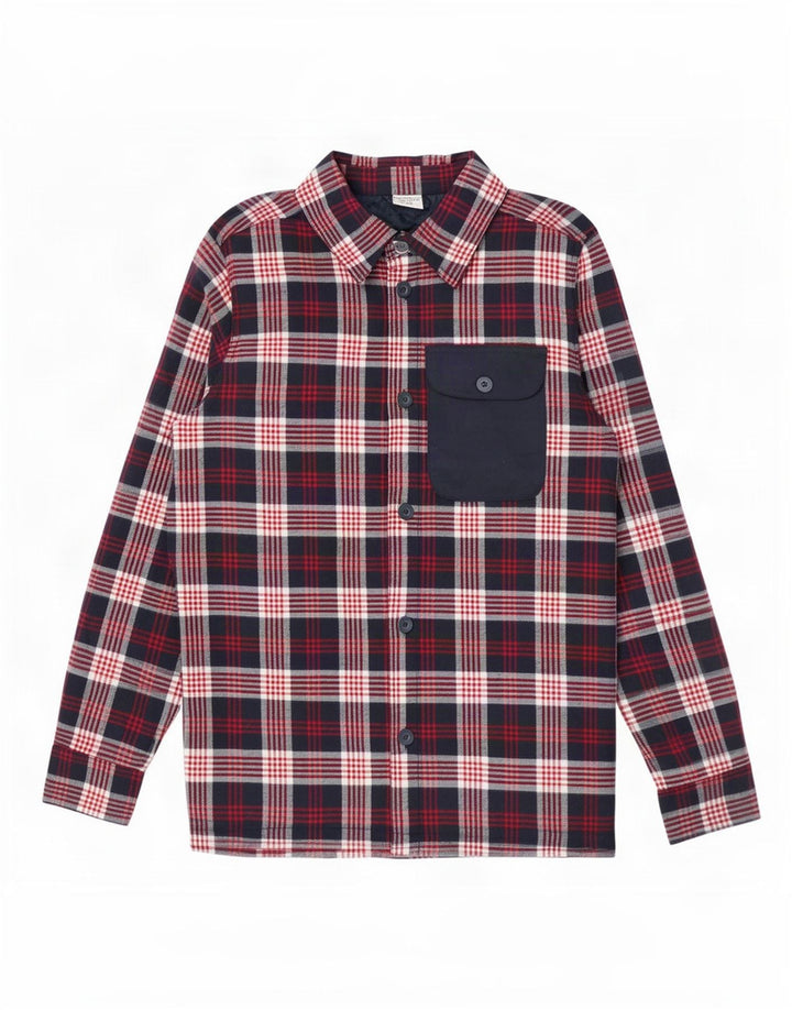 Active Touch Herren-Lumberjack-Flanellhemd, mittelblau, kariert, Baumwolle