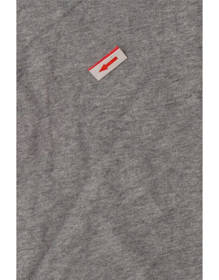 Tommy Hilfiger Damen Sweatshirt-Pullover UK 14 Mittelgrau gestreift aus Baumwolle