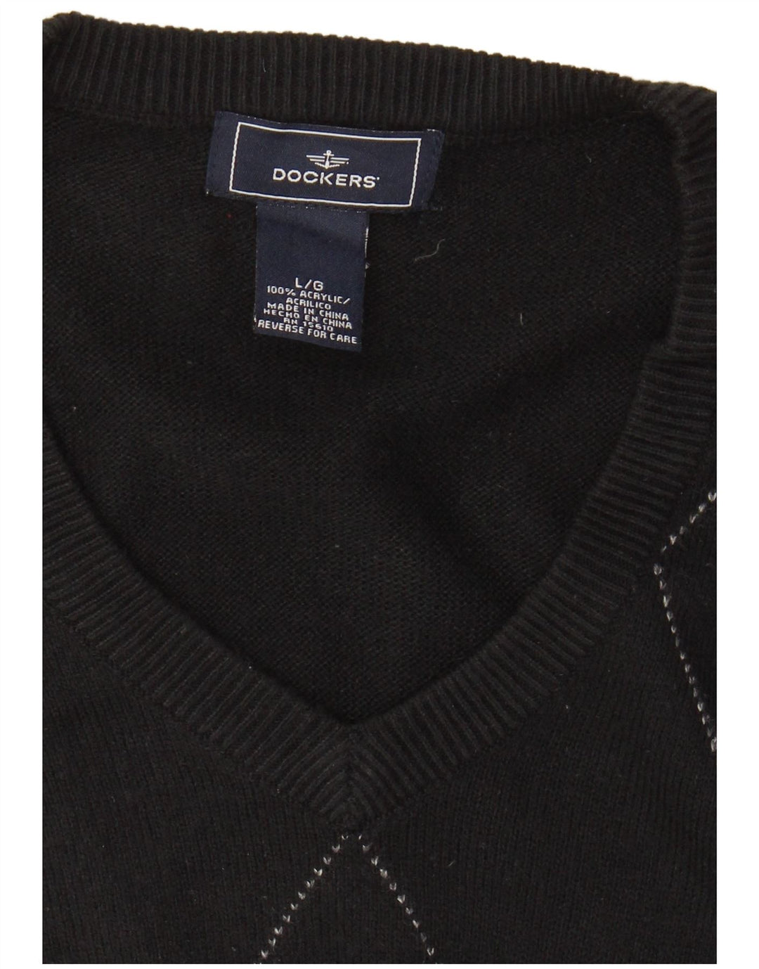 DOCKERS Herren-Tanktop, groß, schwarz, Argyle/Diamant-Acryl