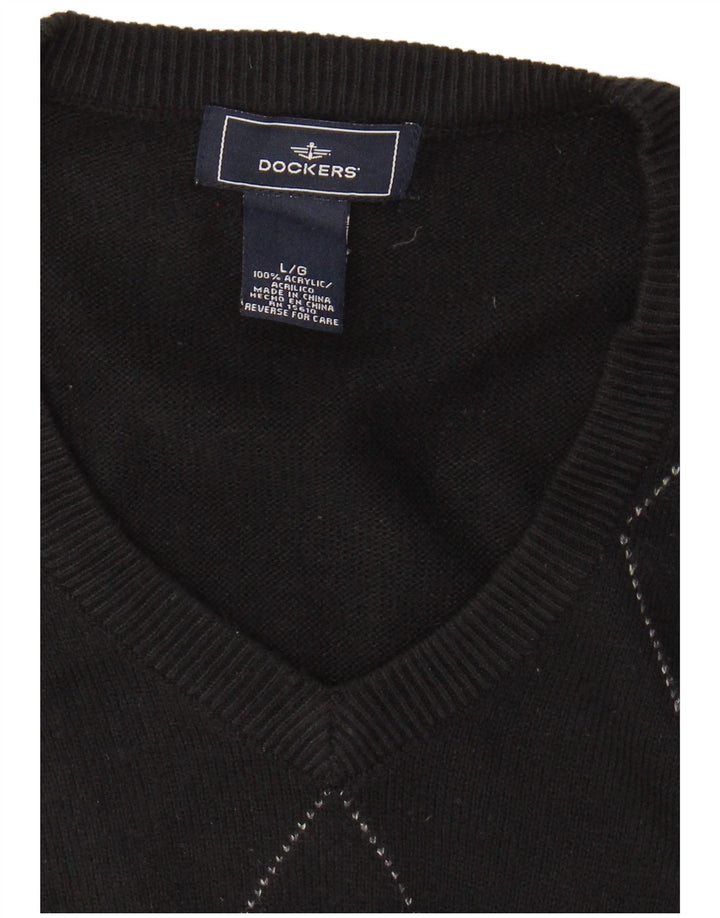 DOCKERS Herren-Tanktop, groß, schwarz, Argyle/Diamant-Acryl