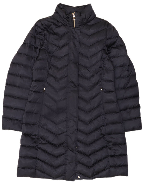 Geox Damen Respira Wattierter Mantel UK 12 Medium Marineblau