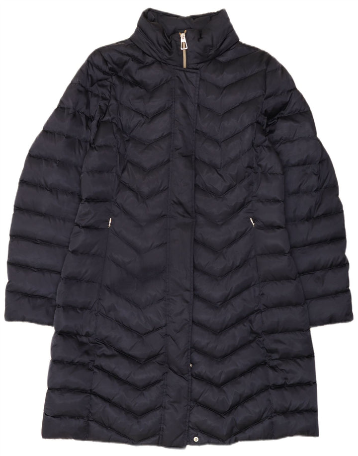 Geox Damen Respira Wattierter Mantel UK 12 Medium Marineblau