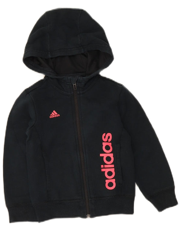 Adidas Mädchen Climalite Graphic Zip Hoodie Pullover 4–5 Jahre Schwarz