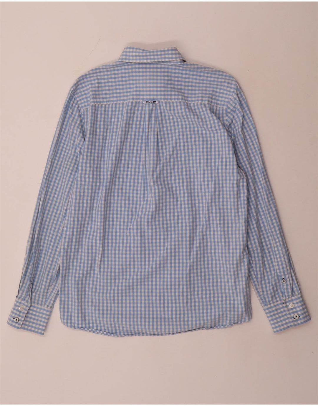 Crew Clothing Herren-Hemd mit klassischer Passform, mittelblaues Gingham-Muster