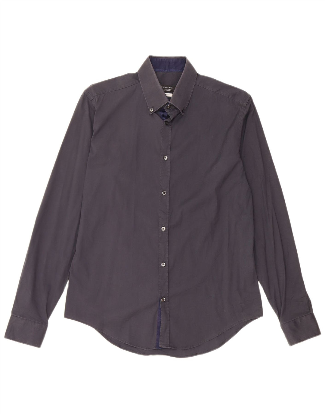 Zara Slim-Fit-Hemd für Herren, mittelblau