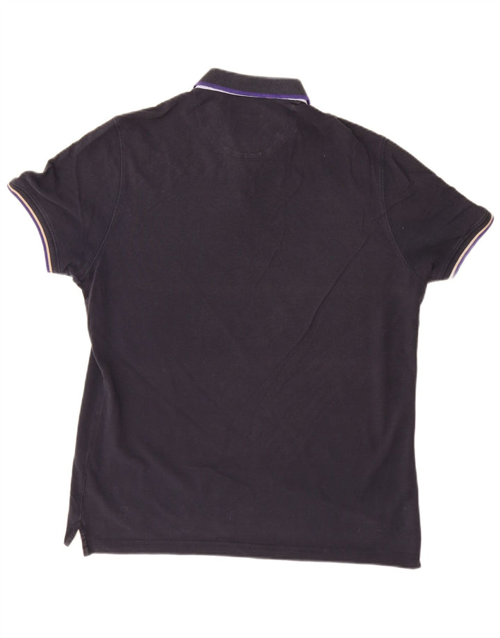 MASSIMO DUTTI Herren Poloshirt XL Marineblau Baumwolle