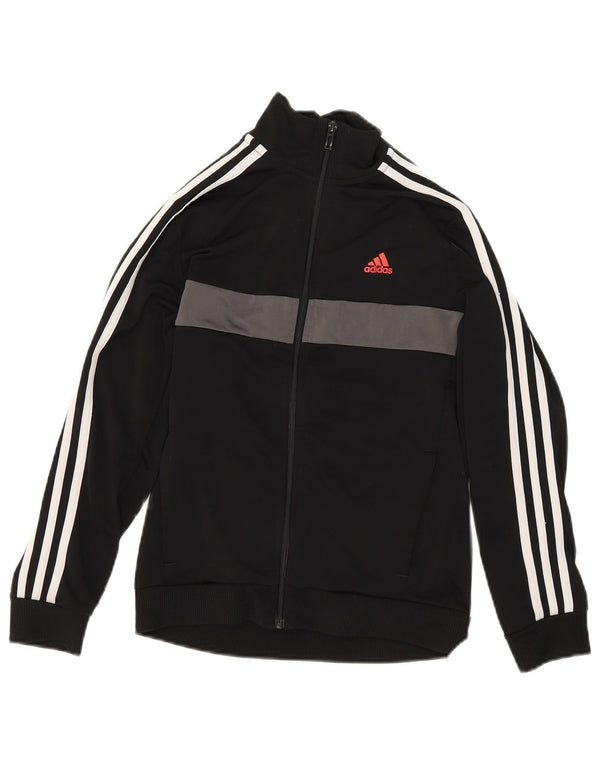 Adidas Jungen-Trainingsanzug-Top-Jacke, 11–12 Jahre, schwarzes Farbblockdesign