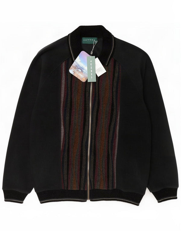 Tundra Herren-Fleecejacke, UK 40, groß, schwarz gestreift, Polyester
