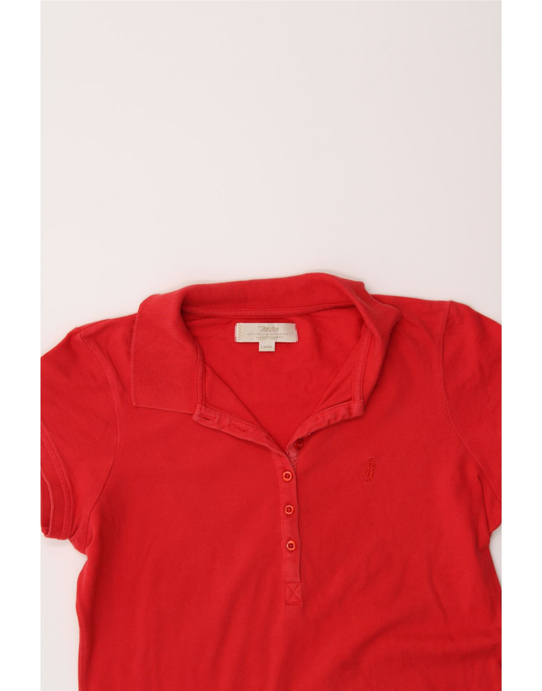 MARLBORO CLASSICS Womens Polo Shirt UK 14 Large Red Cotton Vintage Marlboro Classics and Second-Hand Marlboro Classics from Messina Hembry 