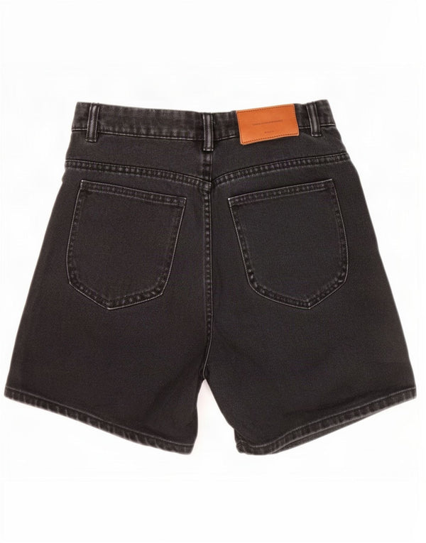 Zara Damen Jeansshorts mit hoher Taille, EU 34, 2XS, W24, Schwarz